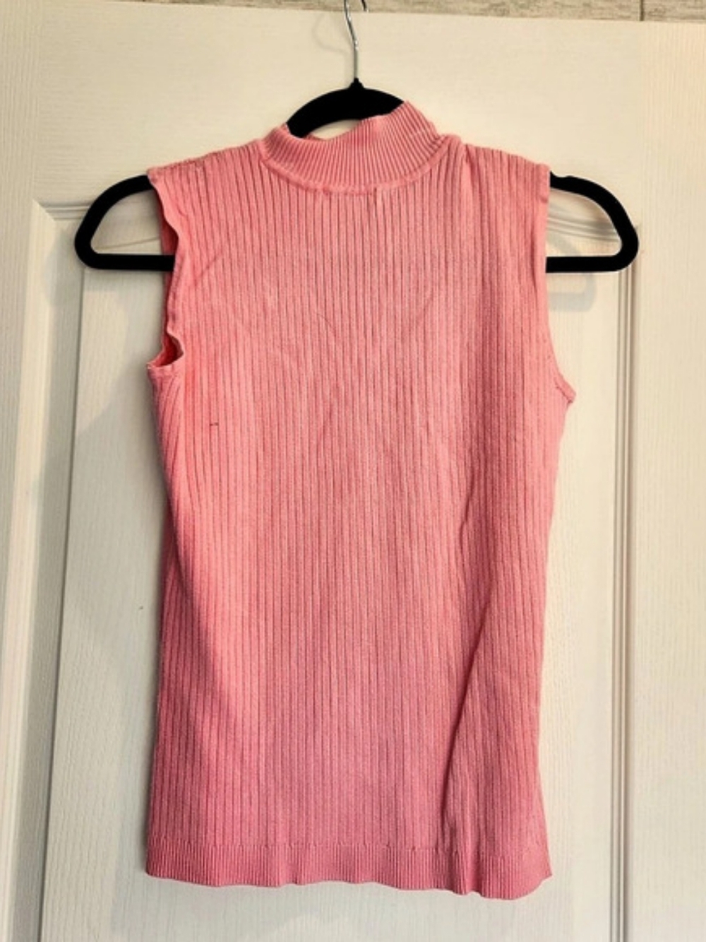 Cato Ribbed Mock Neck Tank in Pink Size Large EUC